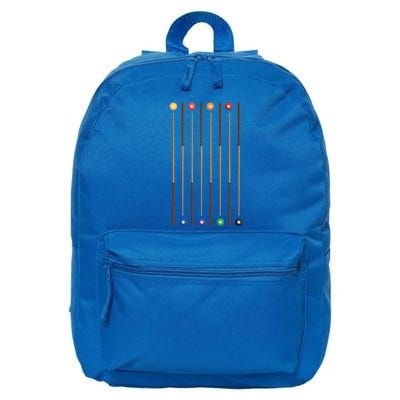 Biliard Cue Stick And 8 Pool Balls Awesome Game Cute Gift 16 in Basic Backpack