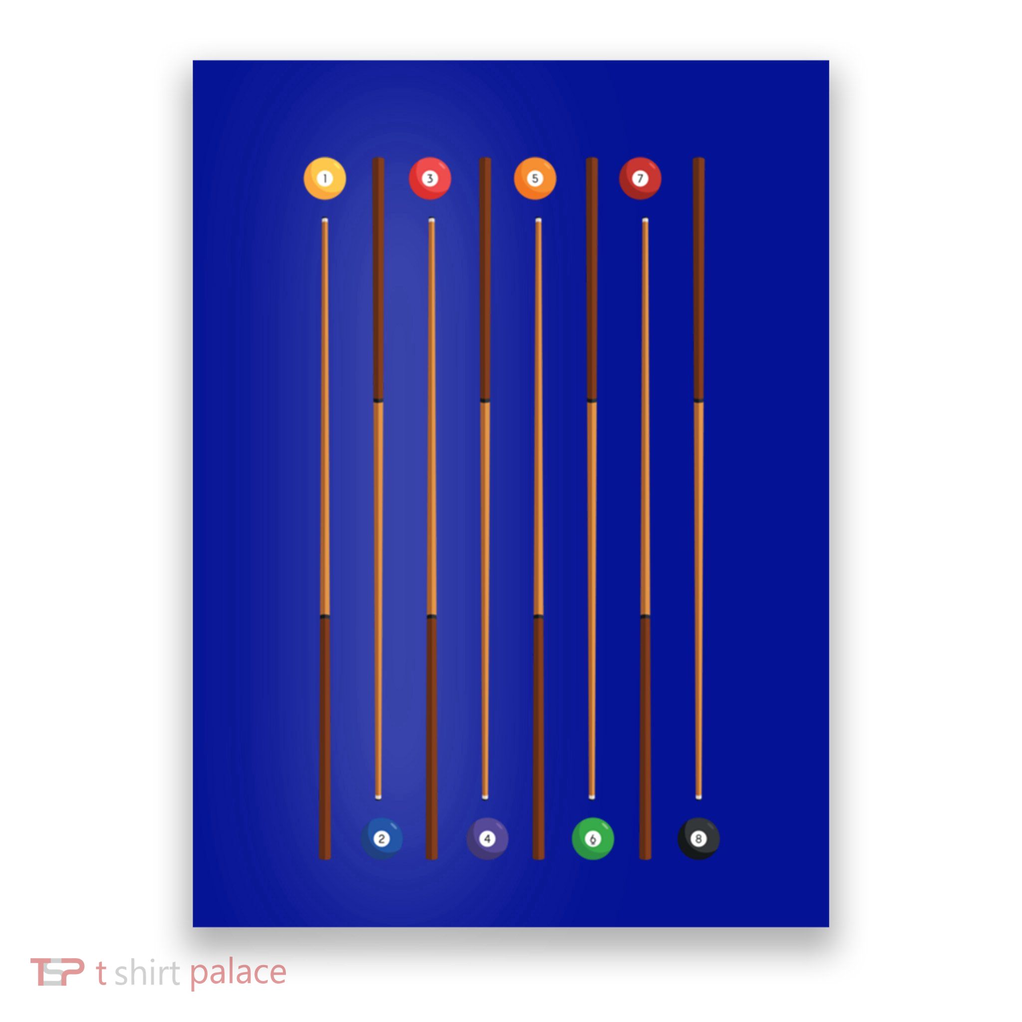 Biliard Cue Stick And 8 Pool Balls Awesome Game Cute Gift Poster