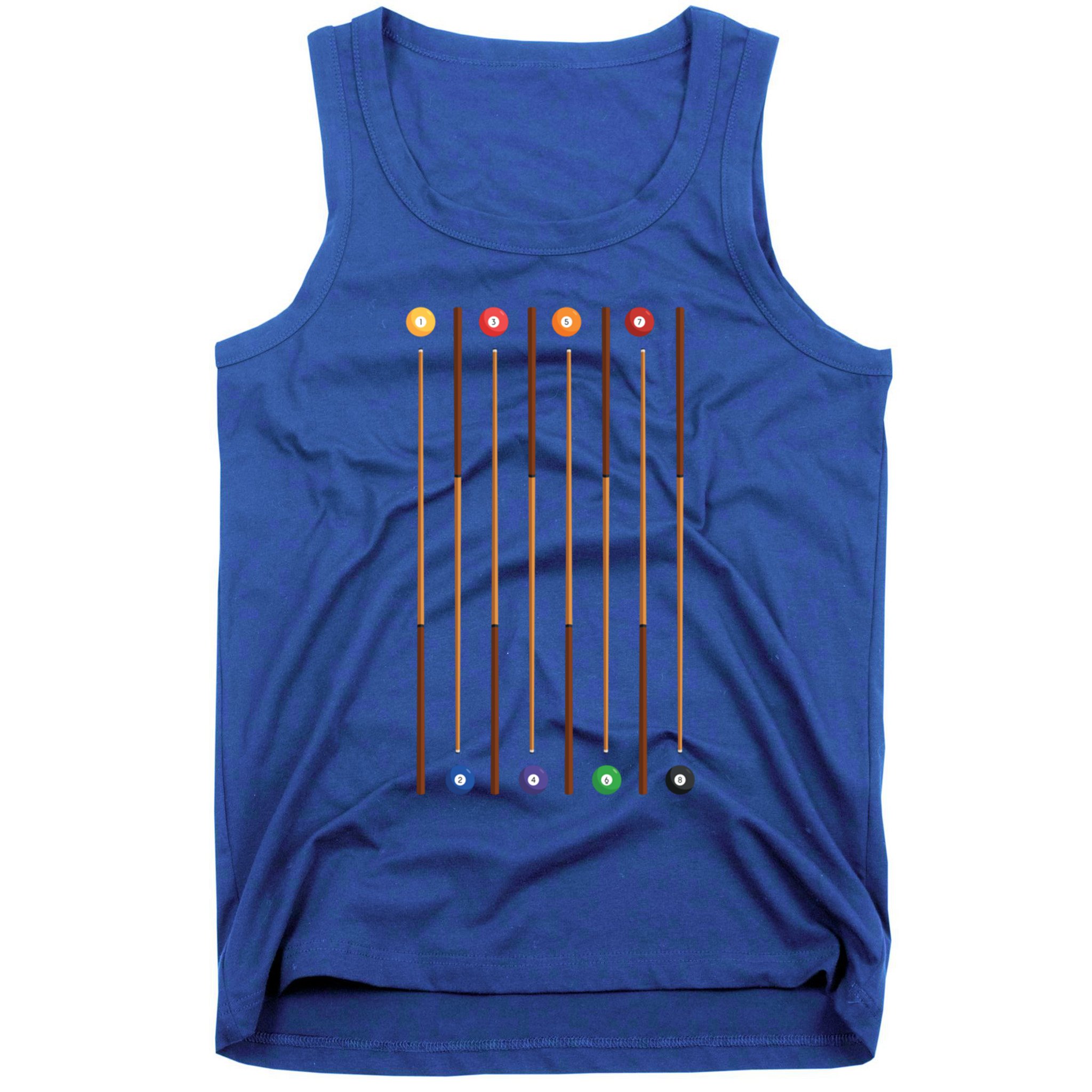 Biliard Cue Stick And 8 Pool Balls Awesome Game Cute Gift Tank Top