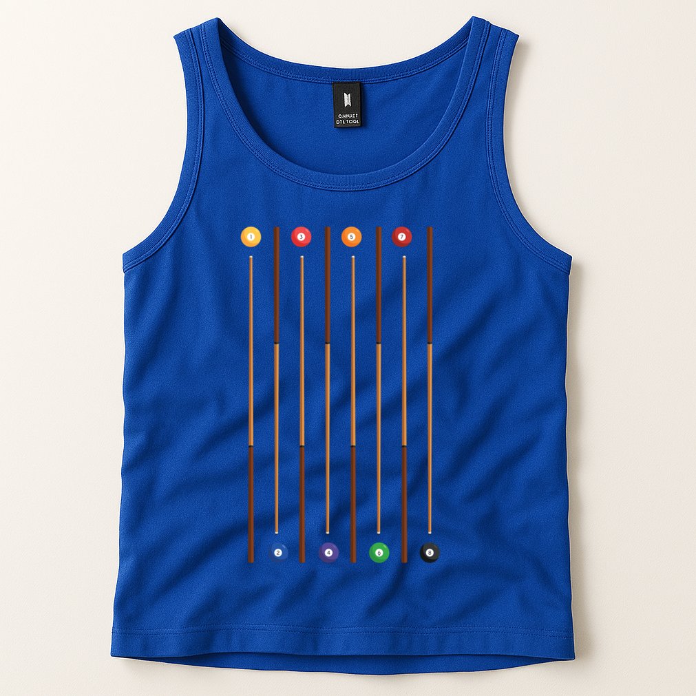 Biliard Cue Stick And 8 Pool Balls Awesome Game Cute Gift Tank Top