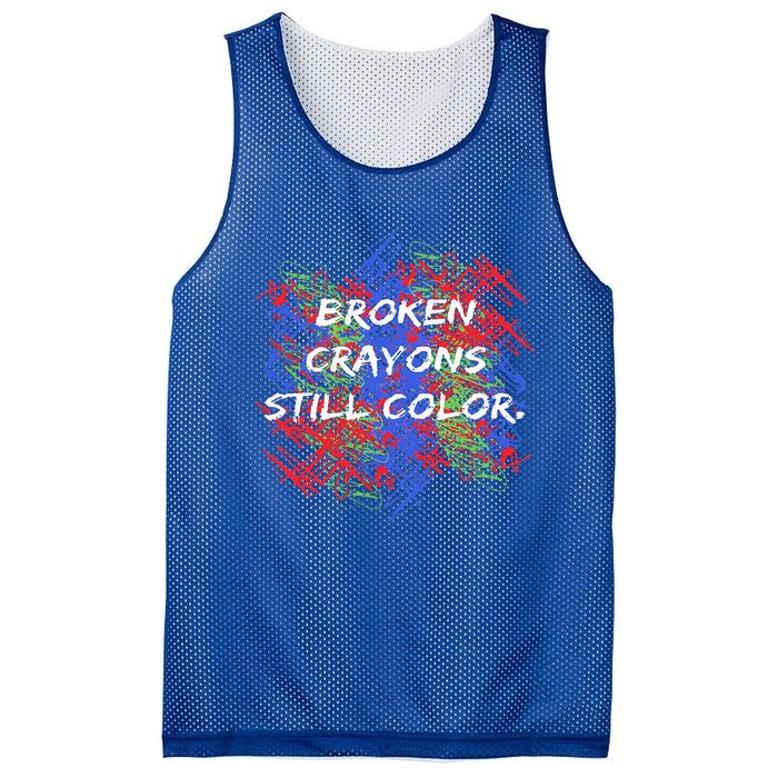 Broken Crayons Still Color Mental Health Awareness Supporter Mesh Reversible Basketball Jersey Tank