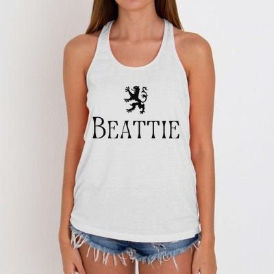 Beattie Clan Scottish Family Name Scotland Heraldry  Women's Knotted Racerback Tank