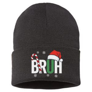 Bruh Christmas Santa Happy Christmas Family Xmas Christmas Sustainable Knit Beanie