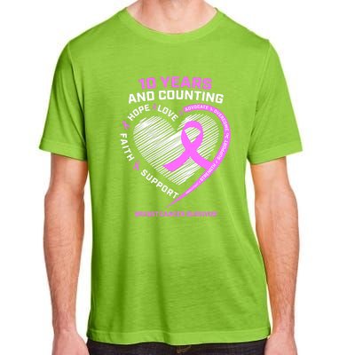 Breast Cancer Survivor 10 Year For Women Cancer Adult ChromaSoft Performance T-Shirt