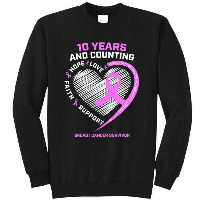 Breast Cancer Survivor 10 Year For Women Cancer Sweatshirt