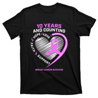 Breast Cancer Survivor 10 Year For Women Cancer T-Shirt