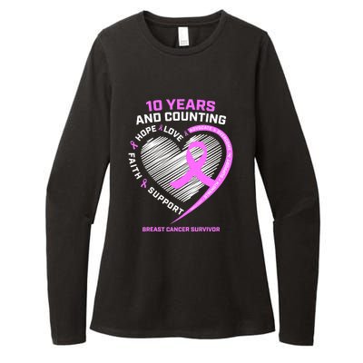 Breast Cancer Survivor 10 Year For Women Cancer Womens CVC Long Sleeve Shirt