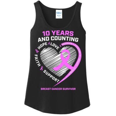 Breast Cancer Survivor 10 Year For Women Cancer Ladies Essential Tank