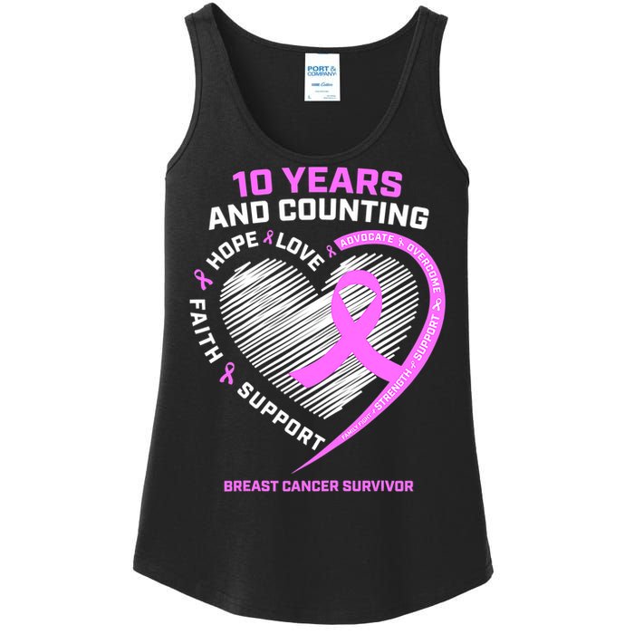 Breast Cancer Survivor 10 Year For Women Cancer Ladies Essential Tank