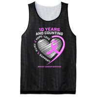 Breast Cancer Survivor 10 Year For Women Cancer Mesh Reversible Basketball Jersey Tank