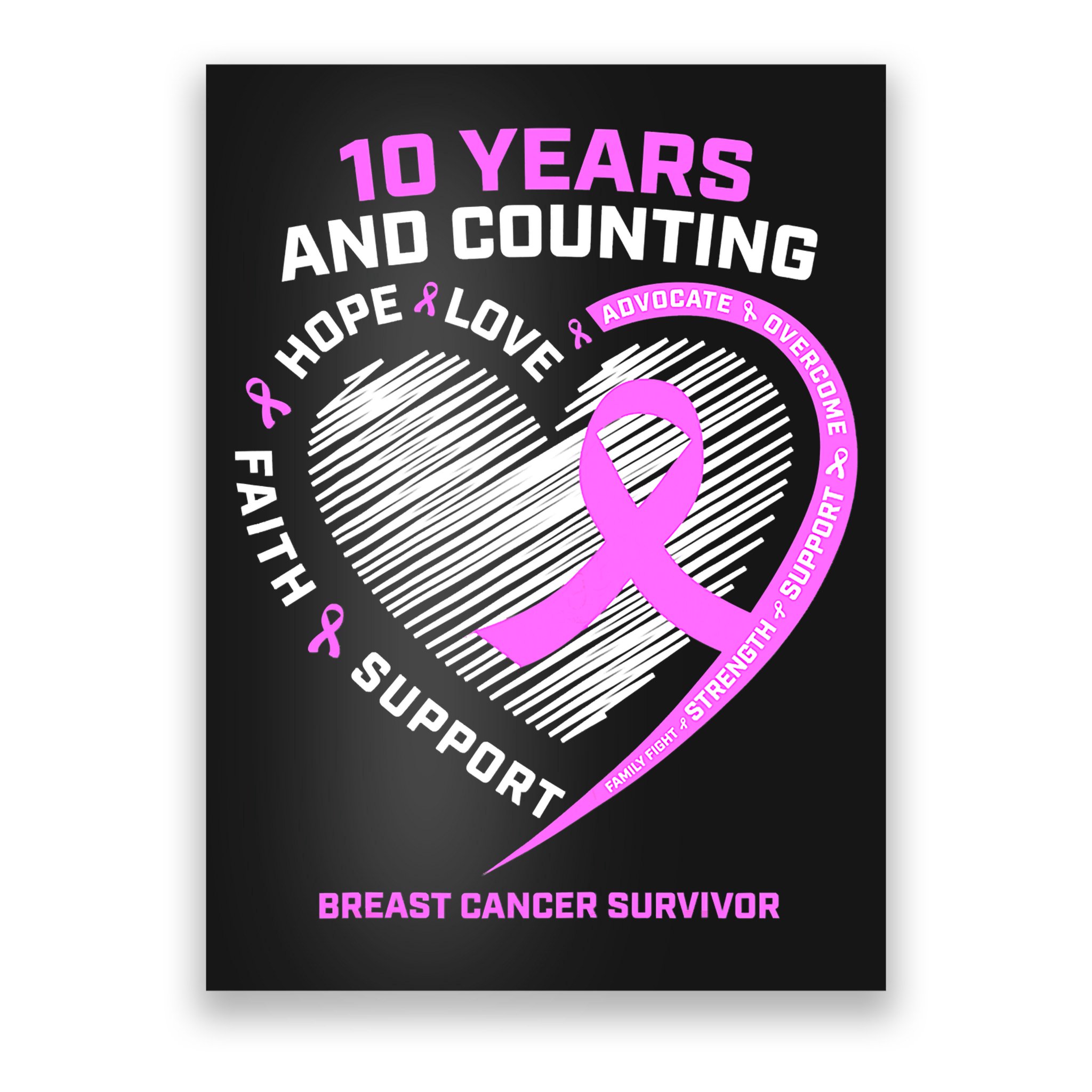 Breast Cancer Survivor 10 Year For Women Cancer Poster