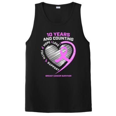 Breast Cancer Survivor 10 Year For Women Cancer PosiCharge Competitor Tank