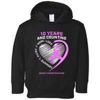 Breast Cancer Survivor 10 Year For Women Cancer Toddler Hoodie