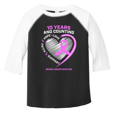 Breast Cancer Survivor 10 Year For Women Cancer Toddler Fine Jersey T-Shirt