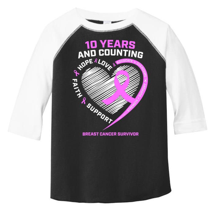 Breast Cancer Survivor 10 Year For Women Cancer Toddler Fine Jersey T-Shirt