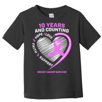 Breast Cancer Survivor 10 Year For Women Cancer Toddler T-Shirt