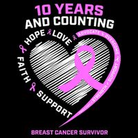 Breast Cancer Survivor 10 Year For Women Cancer Toddler T-Shirt