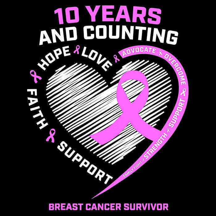 Breast Cancer Survivor 10 Year For Women Cancer Toddler T-Shirt