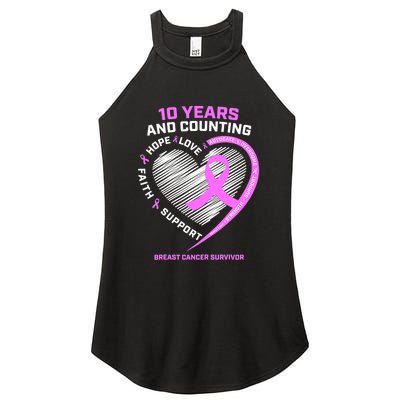 Breast Cancer Survivor 10 Year For Women Cancer Women's Perfect Tri Rocker Tank