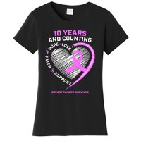 Breast Cancer Survivor 10 Year For Women Cancer Women's T-Shirt