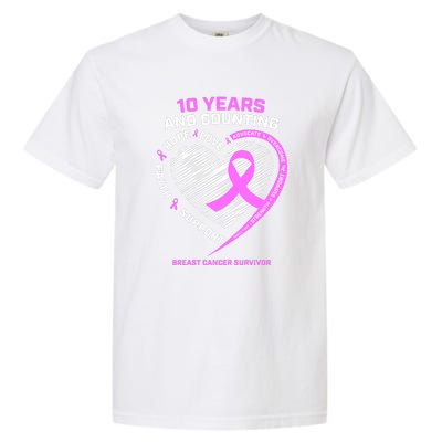 Breast Cancer Survivor 10 Year For Women Cancer Garment-Dyed Heavyweight T-Shirt