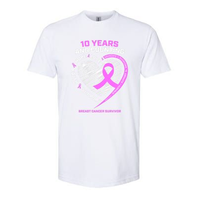 Breast Cancer Survivor 10 Year For Women Cancer Softstyle CVC T-Shirt