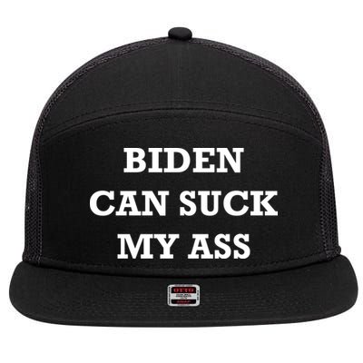 Biden Can Suck My Ass 7 Panel Mesh Trucker Snapback Hat