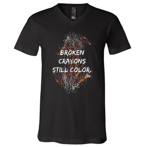 Broken Crayons Still V-Neck T-Shirt