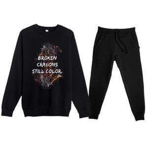 Broken Crayons Still Premium Crewneck Sweatsuit Set