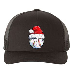 Baseball Christmas Santa Hat Funny Baseball Xmas Holiday  Yupoong Adult 5-Panel Trucker Hat