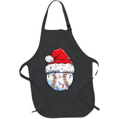 Baseball Christmas Santa Hat Funny Baseball Xmas Holiday  Apron