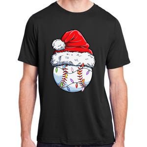 Baseball Christmas Santa Hat Funny Baseball Xmas Holiday  Adult ChromaSoft Performance T-Shirt