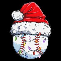 Baseball Christmas Santa Hat Funny Baseball Xmas Holiday  Flat Bill Trucker Hat