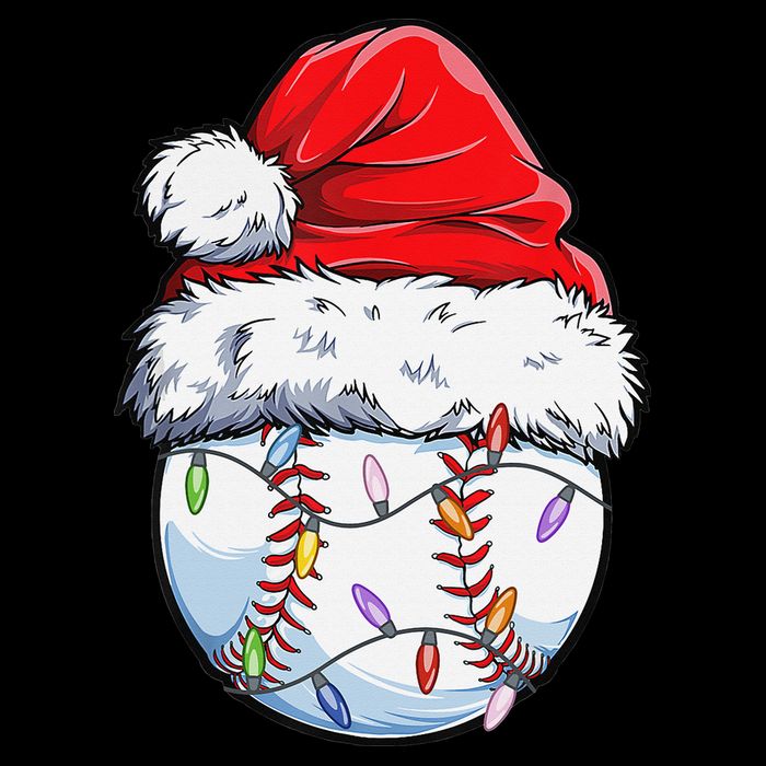 Baseball Christmas Santa Hat Funny Baseball Xmas Holiday  Flat Bill Trucker Hat