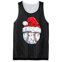 Baseball Christmas Santa Hat Funny Baseball Xmas Holiday  Mesh Reversible Basketball Jersey Tank