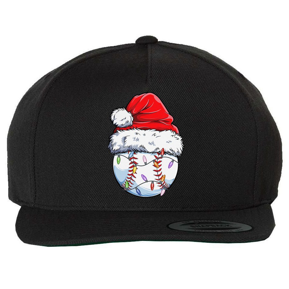 Baseball Christmas Santa Hat Funny Baseball Xmas Holiday  Wool Snapback Cap