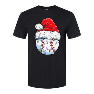 Baseball Christmas Santa Hat Funny Baseball Xmas Holiday  Softstyle CVC T-Shirt