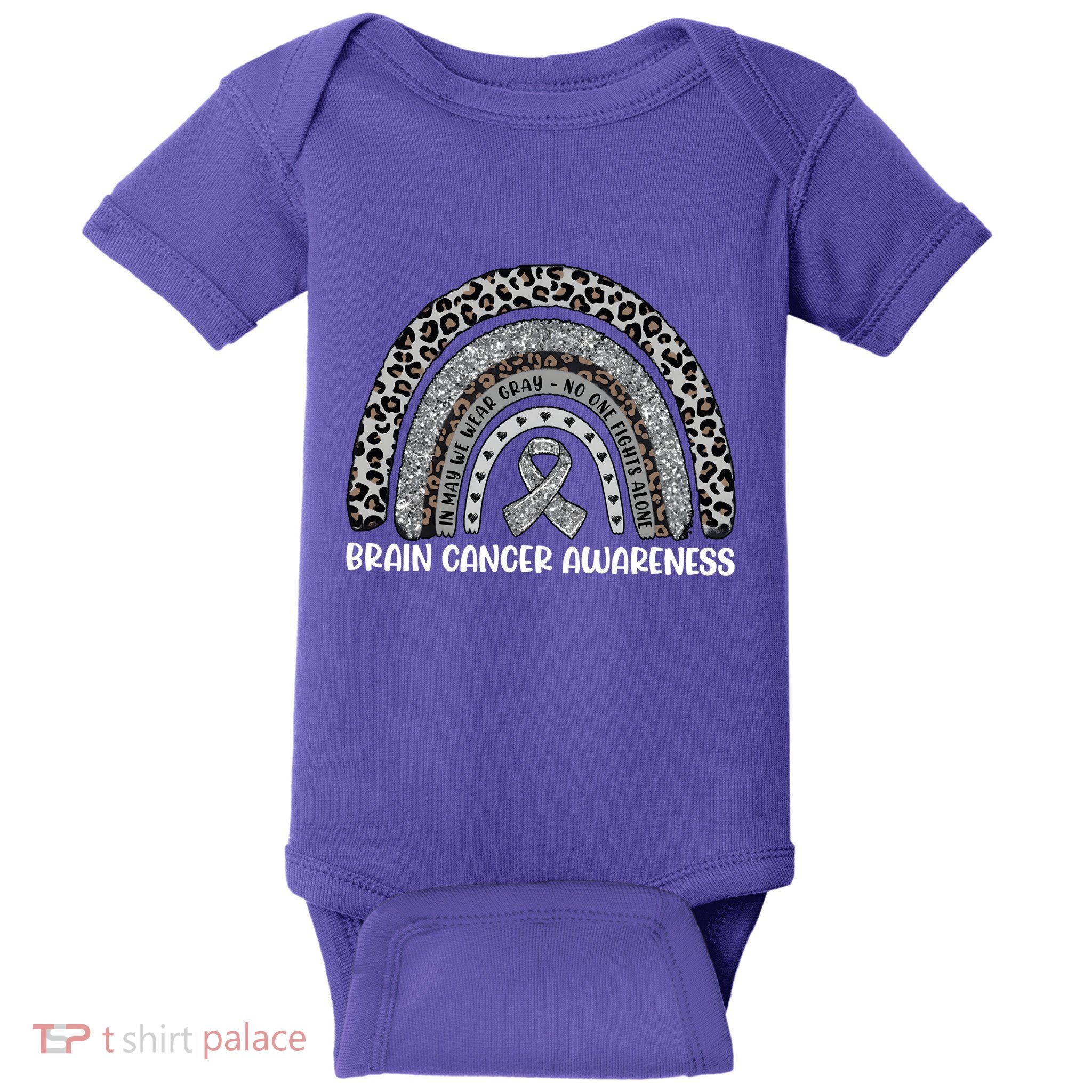 Brain Cancer Survivor In May We Wear Gray Baby Bodysuit