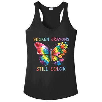 Broken Crayons Still Color Mental Health Matters Awareness  Ladies PosiCharge Competitor Racerback Tank