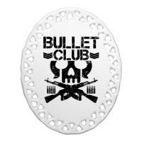 Bullet Club Skull Guns Ceramic Oval Ornament