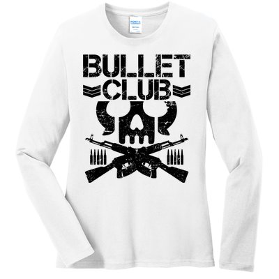 Bullet Club Skull Guns Ladies Long Sleeve Shirt