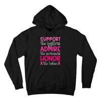 Breast Cancer Support Admire Honor Breast Cancer Awareness Hoodie