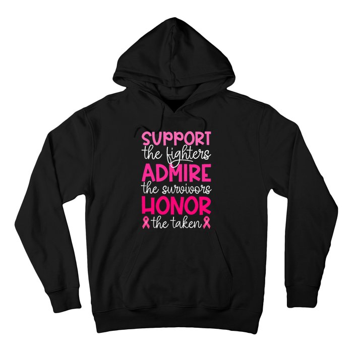 Breast Cancer Support Admire Honor Breast Cancer Awareness Hoodie