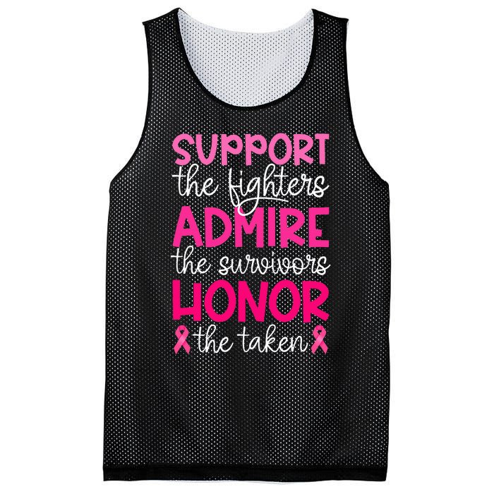 Breast Cancer Support Admire Honor Breast Cancer Awareness Mesh Reversible Basketball Jersey Tank