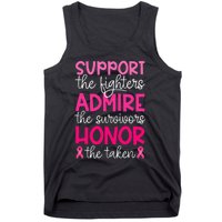 Breast Cancer Support Admire Honor Breast Cancer Awareness Tank Top