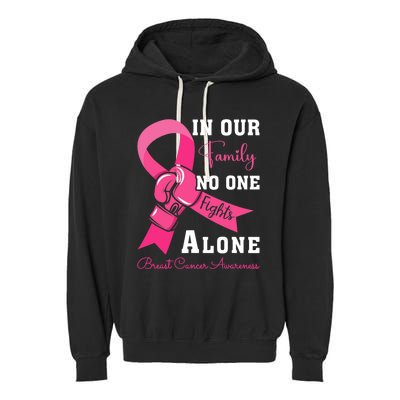 Breast Cancer Support Family Women Breast Cancer Awareness Garment-Dyed Fleece Hoodie