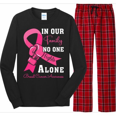 Breast Cancer Support Family Women Breast Cancer Awareness Long Sleeve Pajama Set