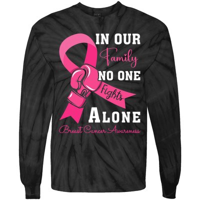 Breast Cancer Support Family Women Breast Cancer Awareness Tie-Dye Long Sleeve Shirt