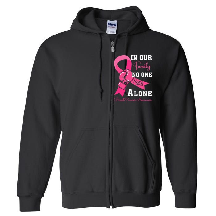 Breast Cancer Support Family Women Breast Cancer Awareness Full Zip Hoodie