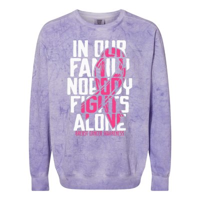 Breast Cancer Support Family Breast Cancer Awareness Colorblast Crewneck Sweatshirt